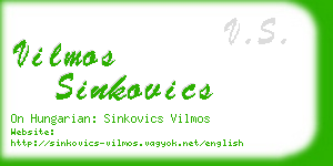 vilmos sinkovics business card